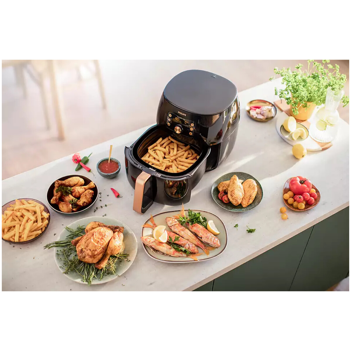 Philips - Premium XXL Airfryer HD9863/91 - Black